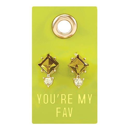 Leather Tag Gemstone Earrings-Creative Brands-Sandy&