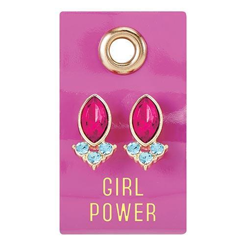 Leather Tag Gemstone Earrings-Creative Brands-Sandy&