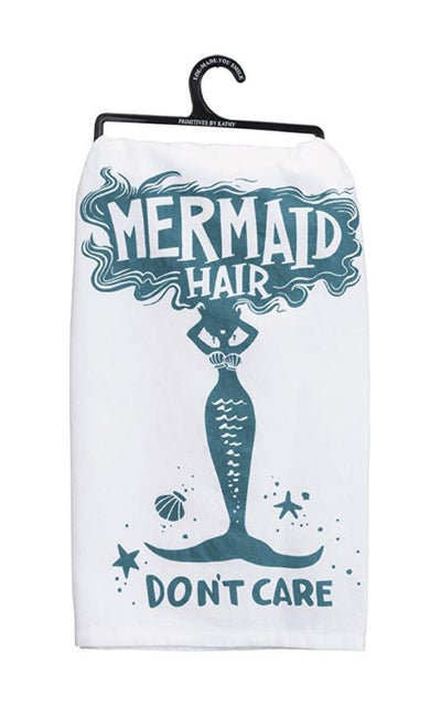 Mermaid Hair, Don't Care Dish Towel-Primitives By Kathy-Sandy's Secret Wednesdays Unique Boutique