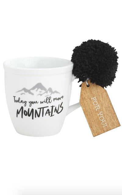 *Porcelain Mug with Pom-Collins Painting & Design-Sandy's Secret Wednesdays Unique Boutique