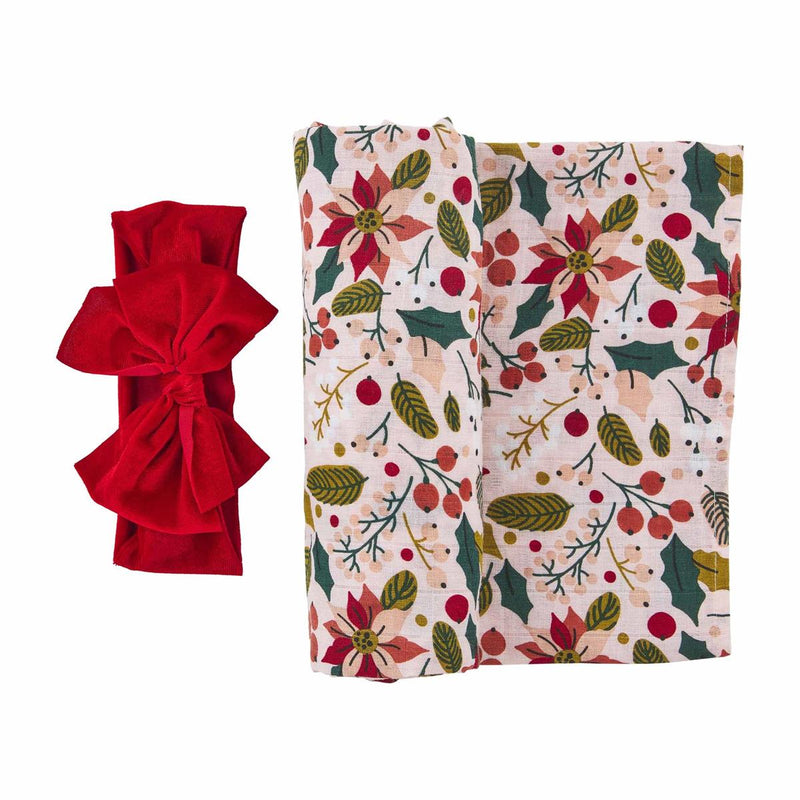 Poinsettia Sleeper and Headband Set *FINAL SALE*