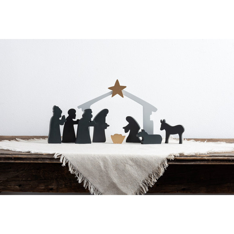 Wooden Nativity Scene