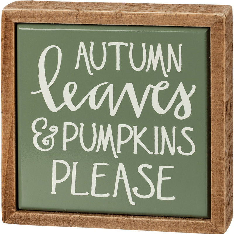 Autumn Leaves & Pumpkins Please Block Sign