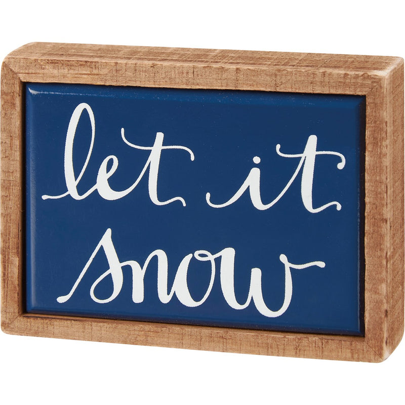 Let it Snow Block Sign (Blue)