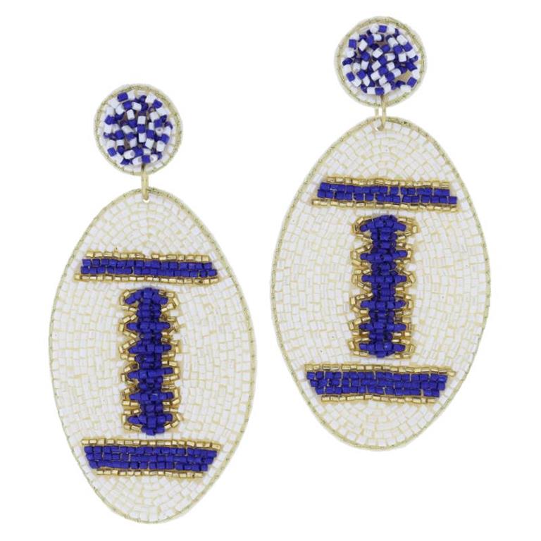 Beaded Football Earrings