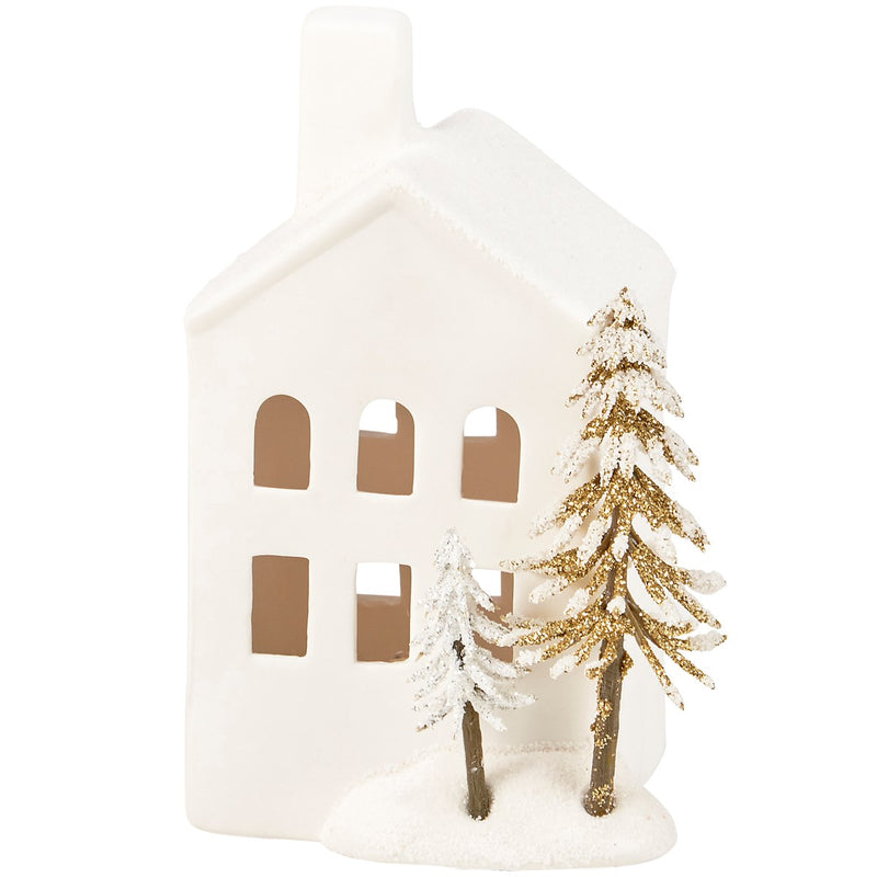 Lighted Winter House Figurine