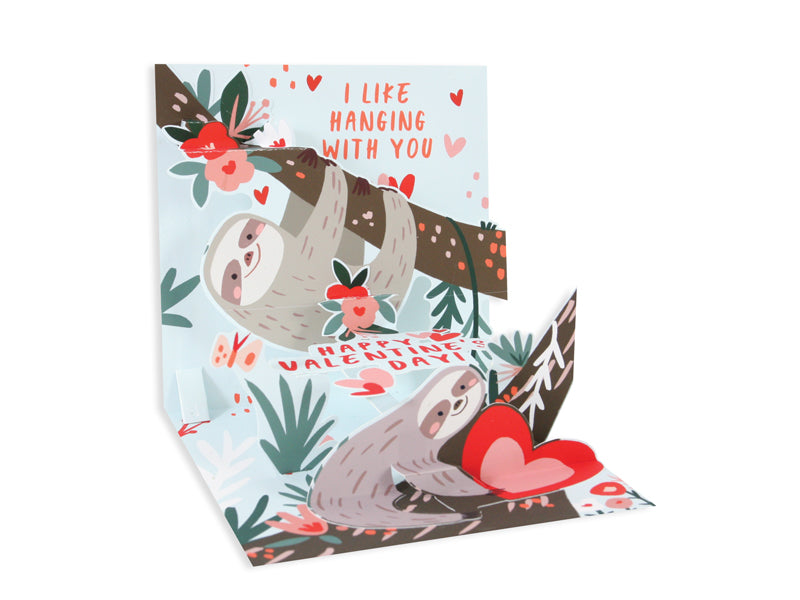 Valentine Sloths Pop-Up Greeting Card