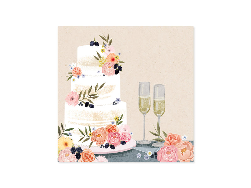 Fondant Wedding Cake Pop-Up Greeting Card