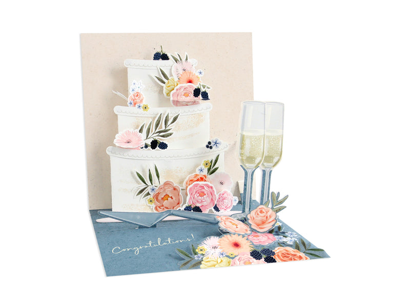 Congratulations Wedding Cake Pop-Up Greeting Card