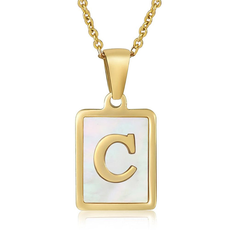 Mother-of-Pearl Monogram Necklace
