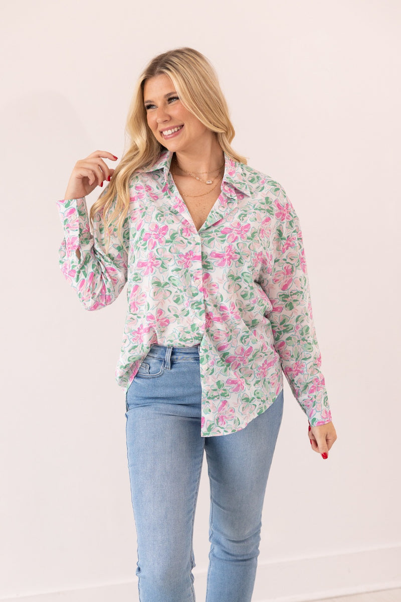 The Kathryn Button-Up Top - Curvy