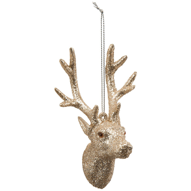 Deer Head Mount Glitter Ornament