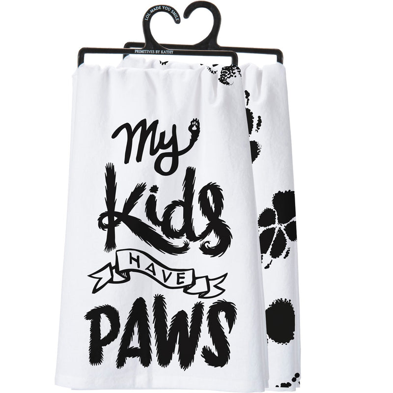 My Kids Have Paws Dish Towel