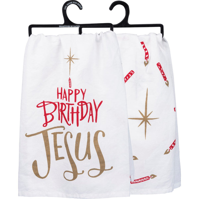 Happy Birthday Jesus Dish Towel