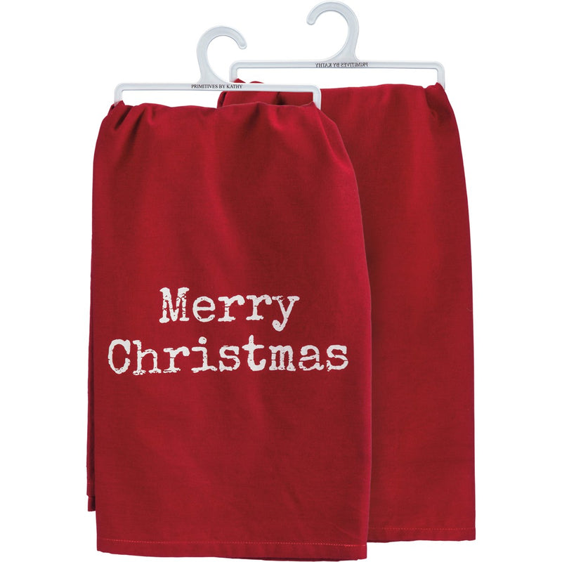 Merry Christmas (Red) Dish Towel