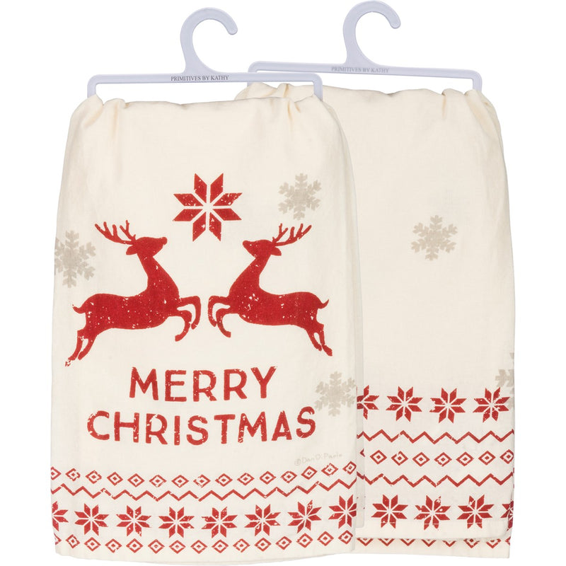 Fair Isle Merry Christmas Dish Towel