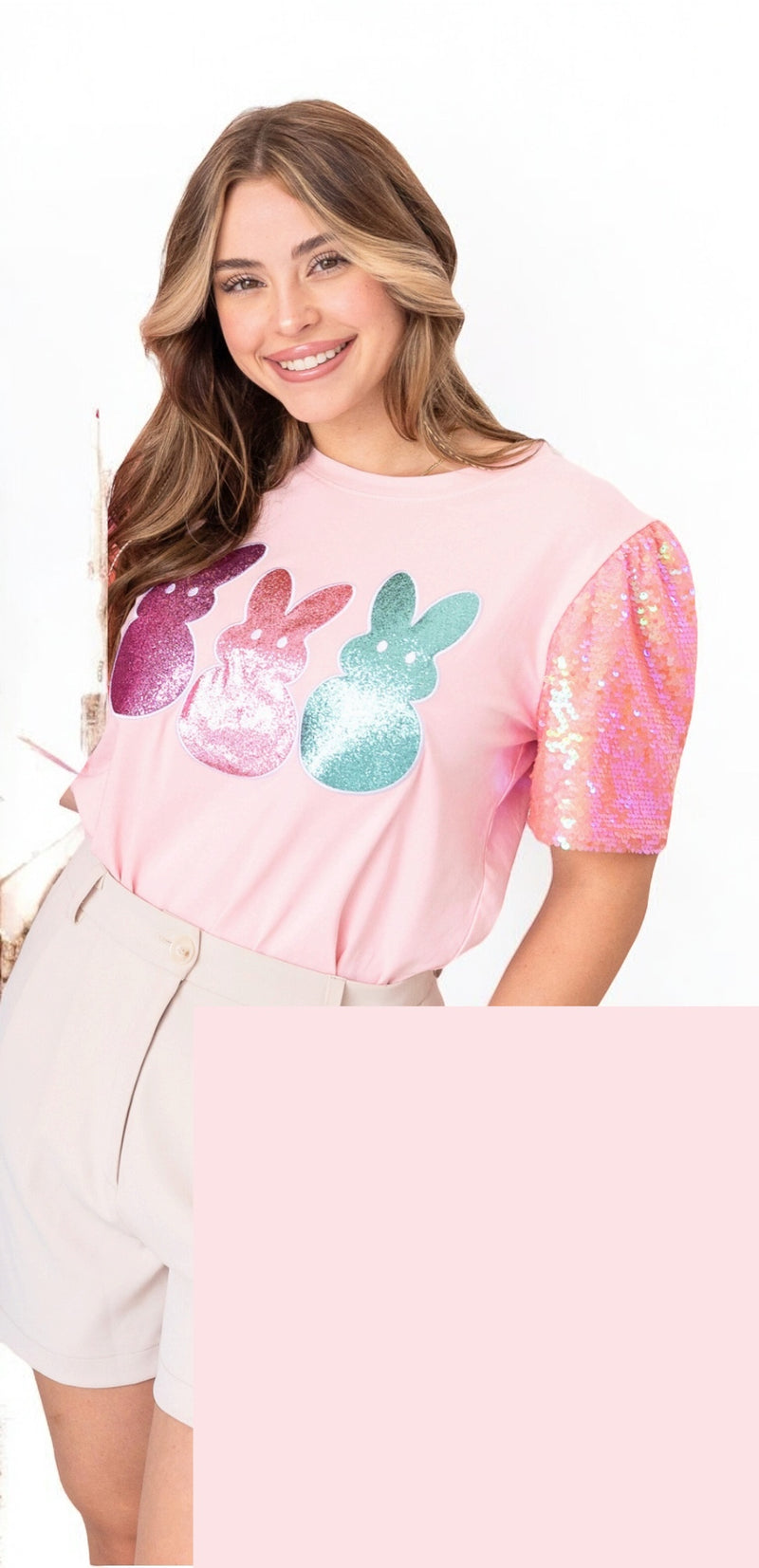 Lapin Bunny Shirt With Sequin Sleeves