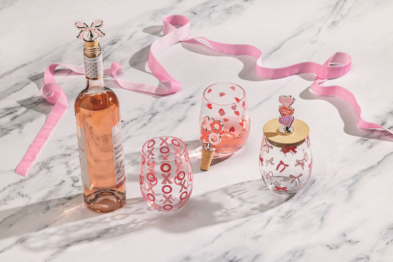 Valentines Day Wine Glass with Stopper