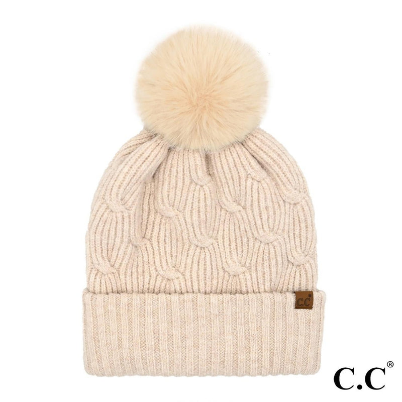 Alice Chain Link Knitted Pom Beanie