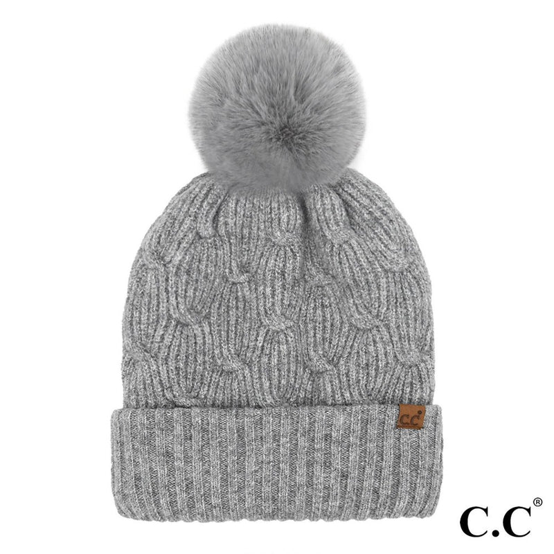 Alice Chain Link Knitted Pom Beanie