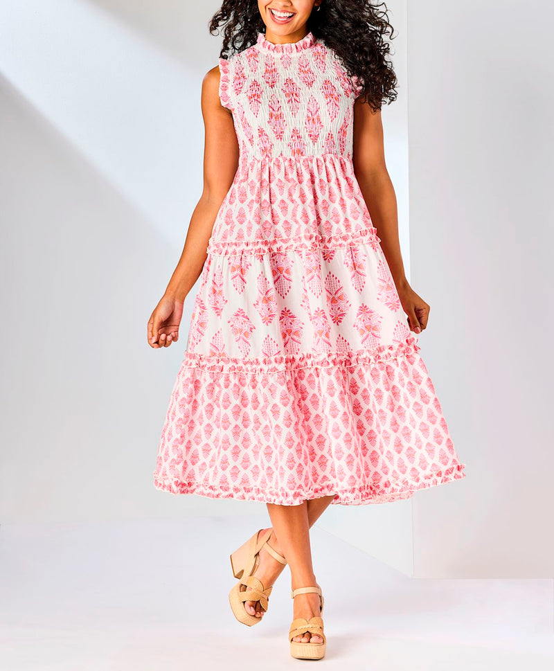 Ward Smocked Midi Dress