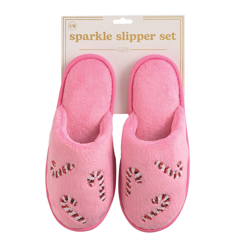 Pink Holiday Sparkle Slippers