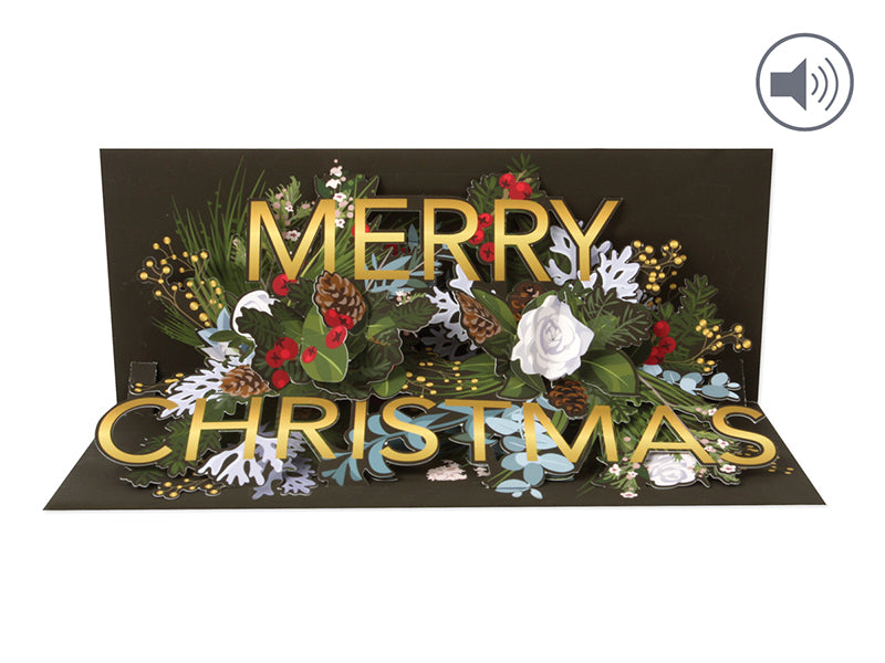 Merry Christmas Pop-Up Greeting Card with Audio