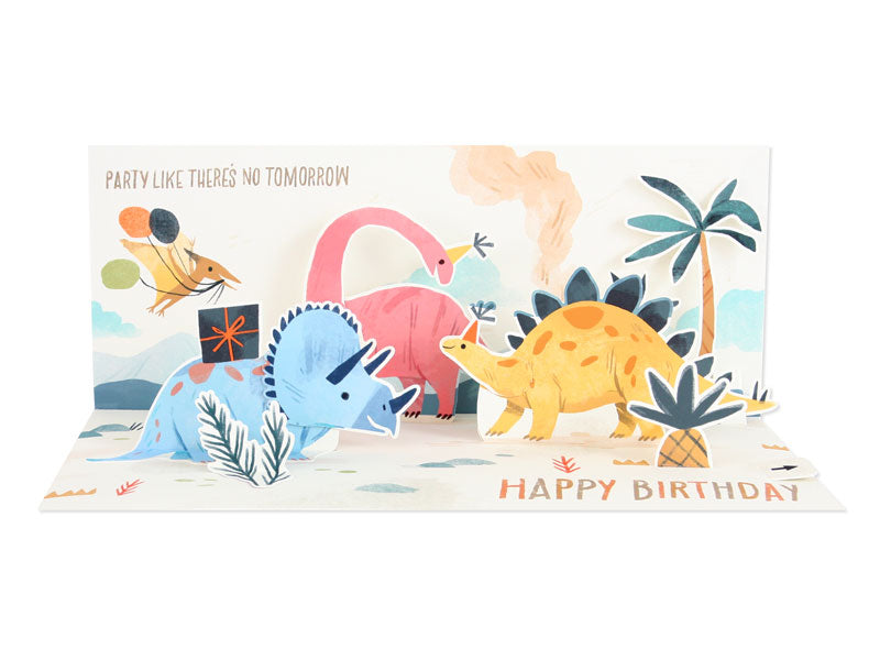 Panoramic Dinosaur Birthday Pop-Up Greeting Card