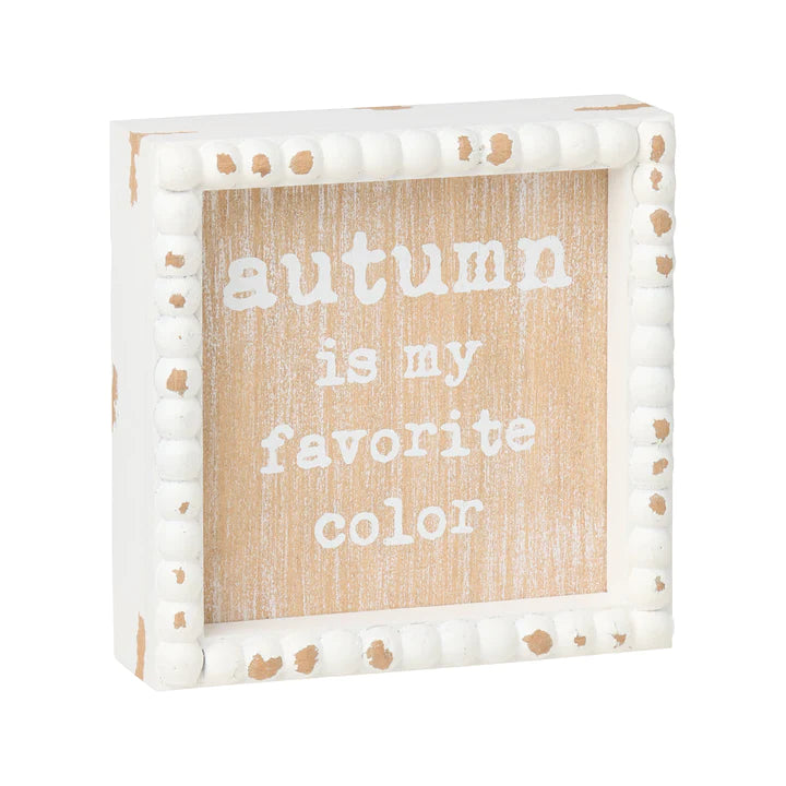 Autumn Beaded Block Sign