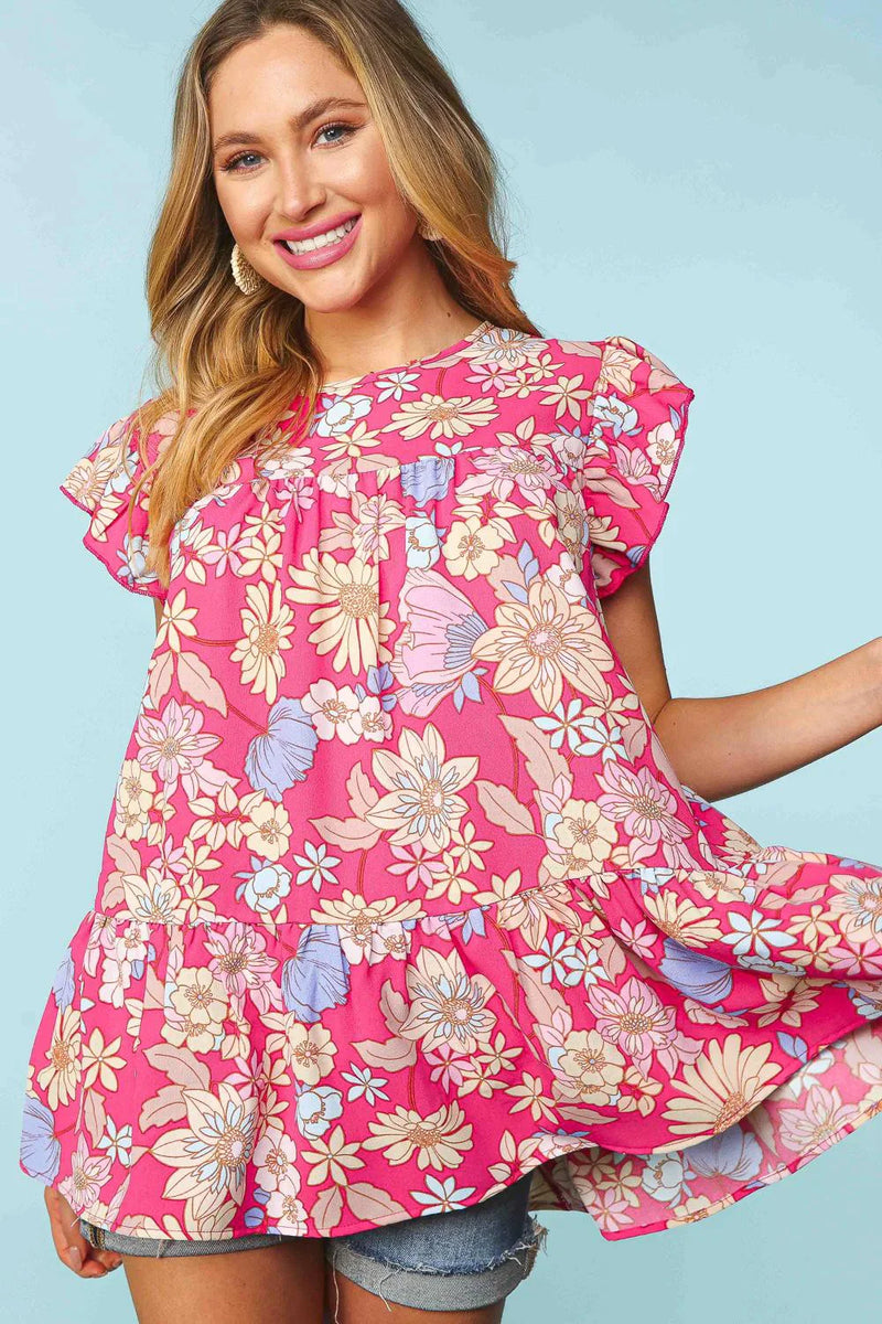 Charlotte Floral Top - Curvy