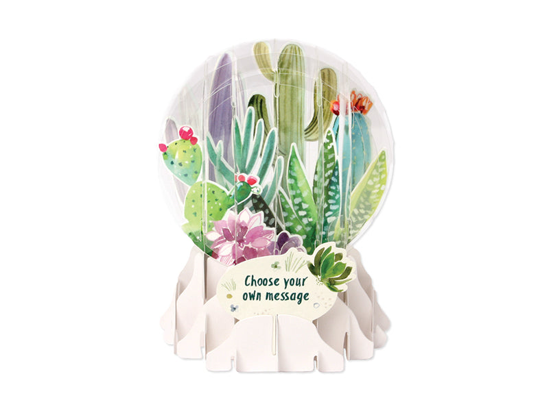 Cacti Pop-Up Snow Globe Greeting Card
