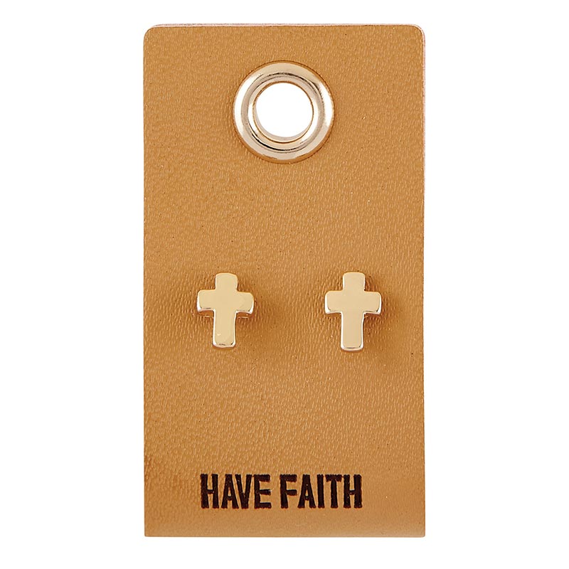 Leather Tag Earrings (Faith Based)