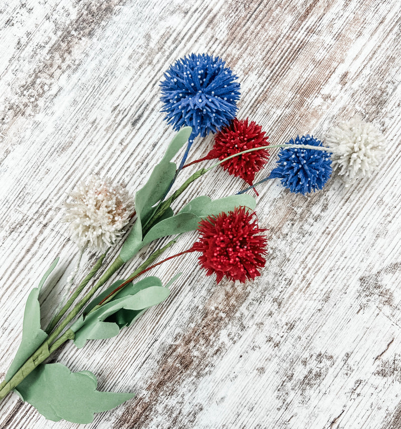 Red White And Blue Floral Pick