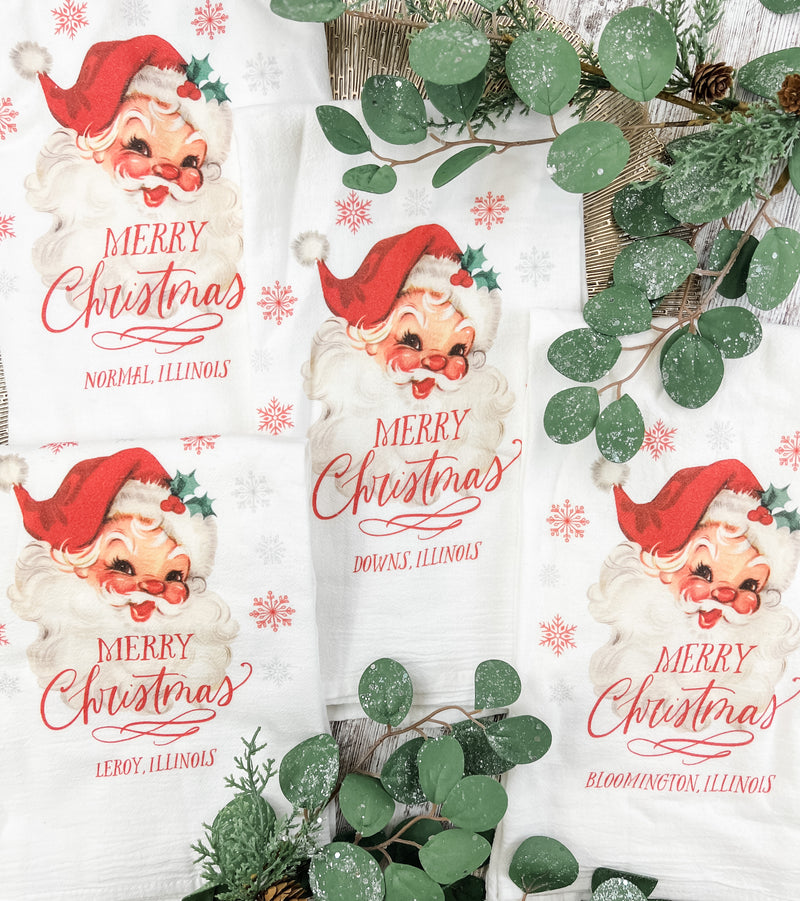 Personalized Santa Tea Towels