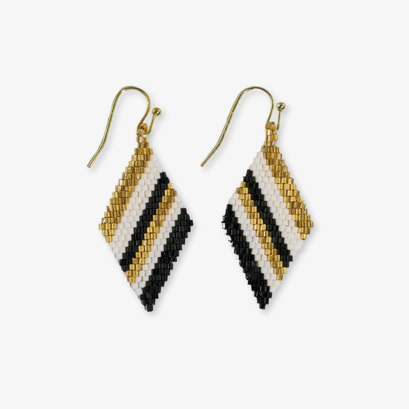 Zelda Angled Stripe Beaded Earrings