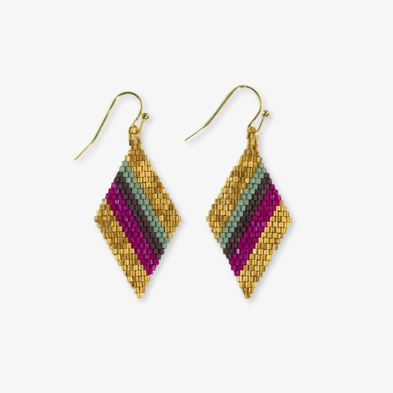 Zelda Angled Stripe Beaded Earrings