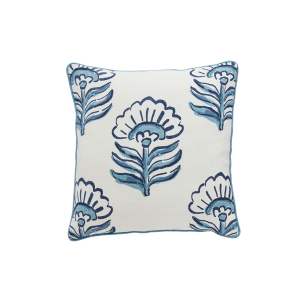 Block Print Square Throw Pillow