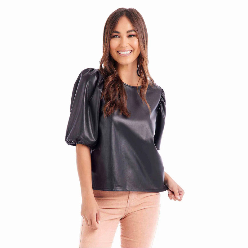 Lemy Faux Leather Top