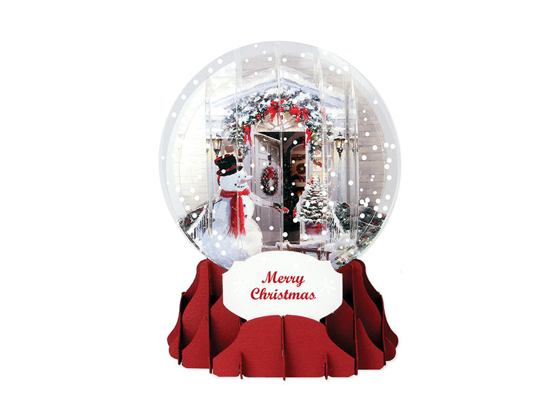 Holiday Door Pop-Up Snow Globe Greeting Card