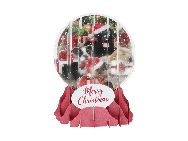 Merry Christmas Pop-Up Snow Globe Greeting Card
