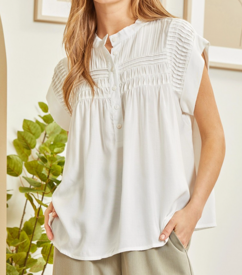 Nell Pleated Top - Curvy