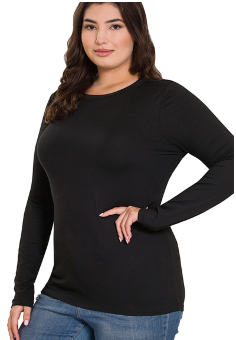 Eliana Long Sleeve Tee - Curvy