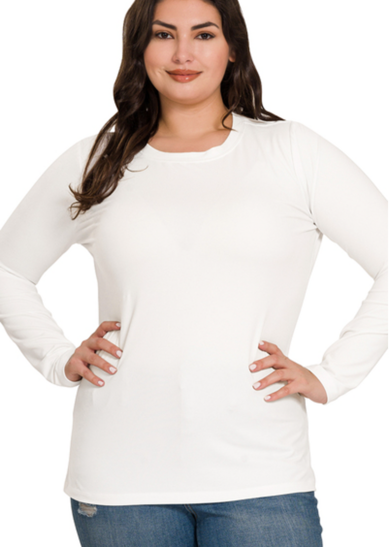 Eliana Long Sleeve Tee - Curvy