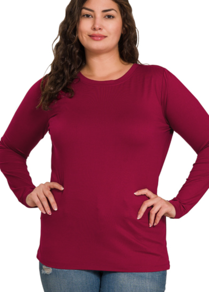 Eliana Long Sleeve Tee - Curvy