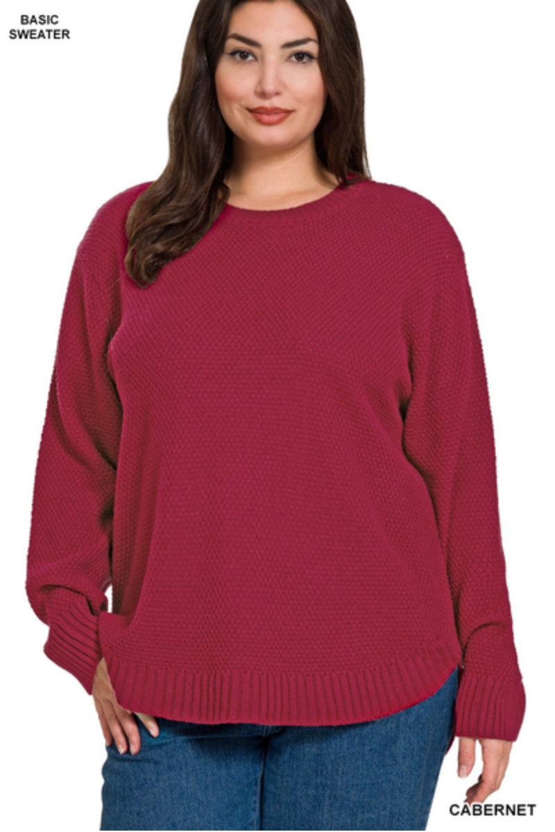 Marlee Round Neck Sweater - Curvy