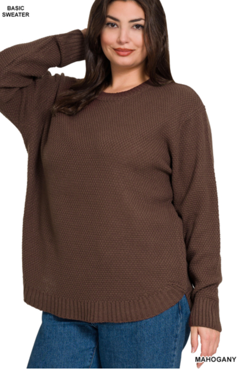 Marlee Round Neck Sweater - Curvy