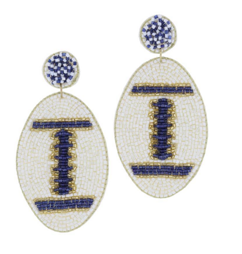 Beaded Football Earrings