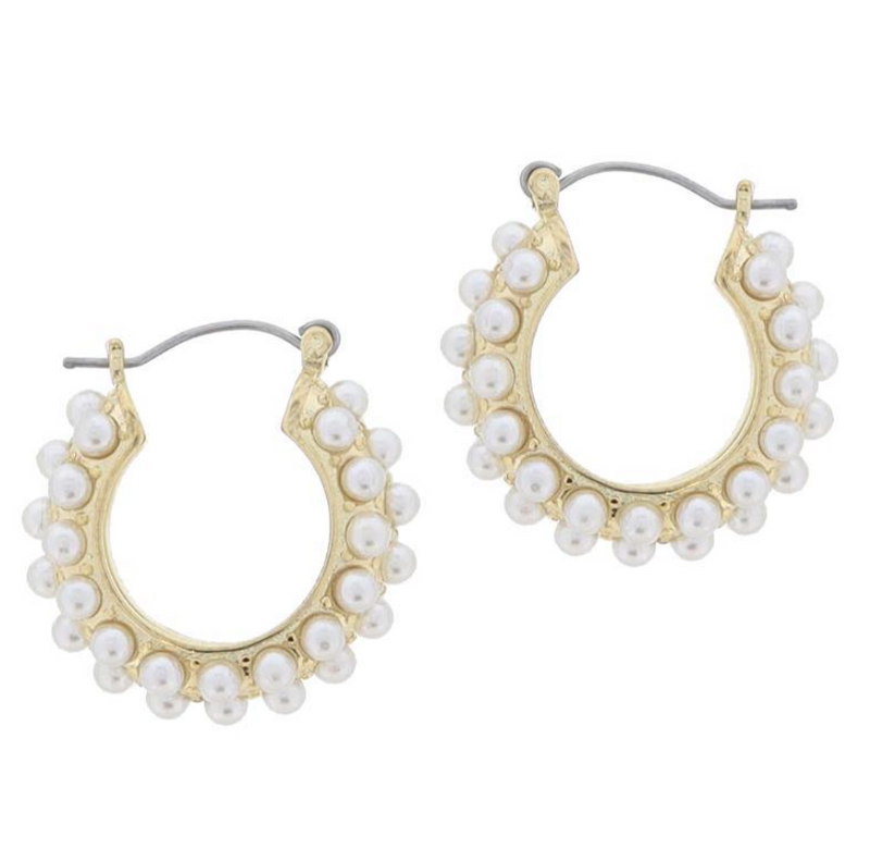 Sophia Pearl Hoop Earrings