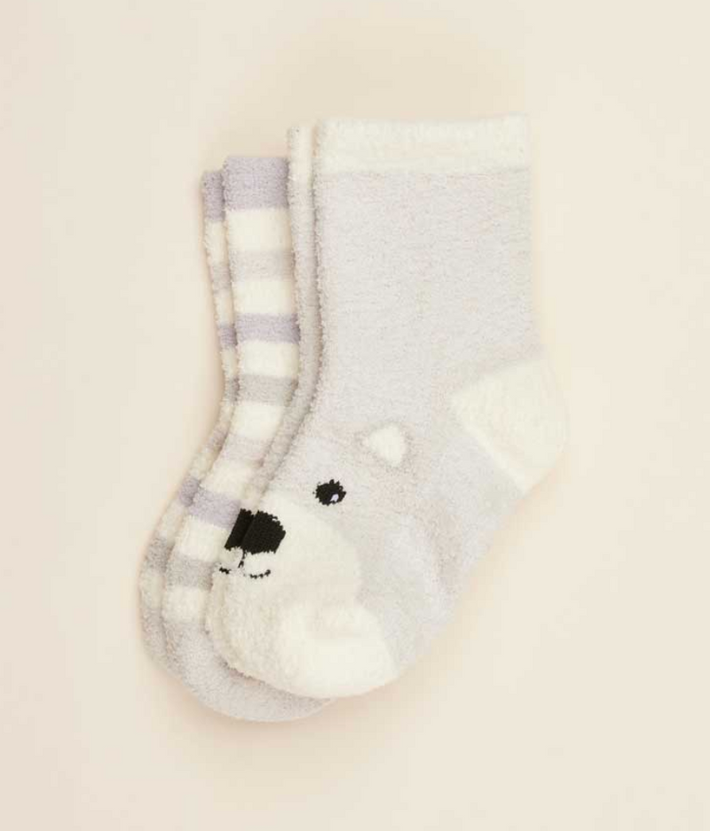 Warmies Plush Crew Socks - Marshmallow Bear