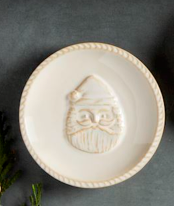 White Christmas Tidbit Plates